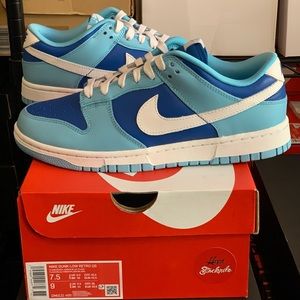 Nike Dunk Low Retro Qs Argon Blue Flash White Shoes DM0121-400 Men's Sizes